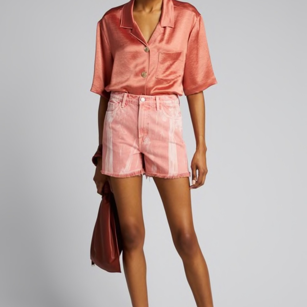 J Brand Jules High Rise Denim Shorts Pink Size 28